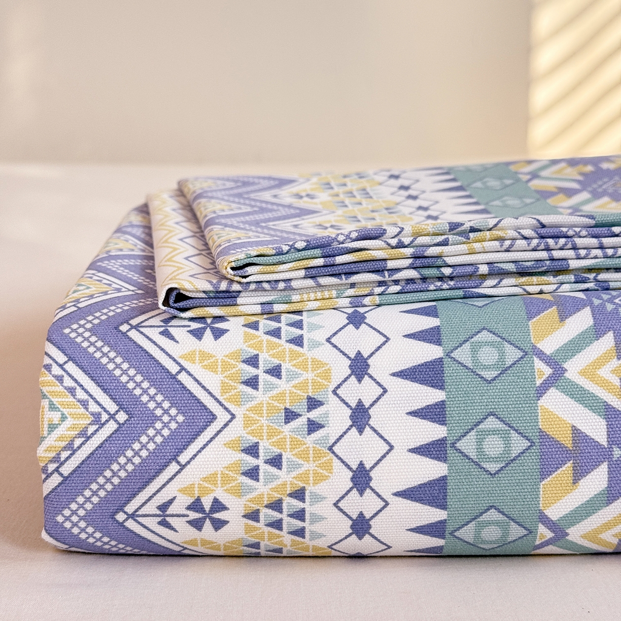 91家纺网 家纺一手货源 找家纺 （总）木易家居 2026新款原棉老粗布床单凉席三件套