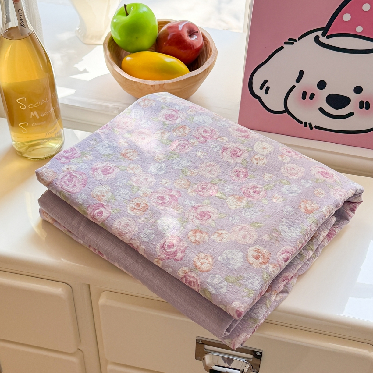 91家纺网 家纺一手货源 找家纺 鑫佳居 2026新款水洗针织提花双层纱四件套 组合图 仅供参考不可下单