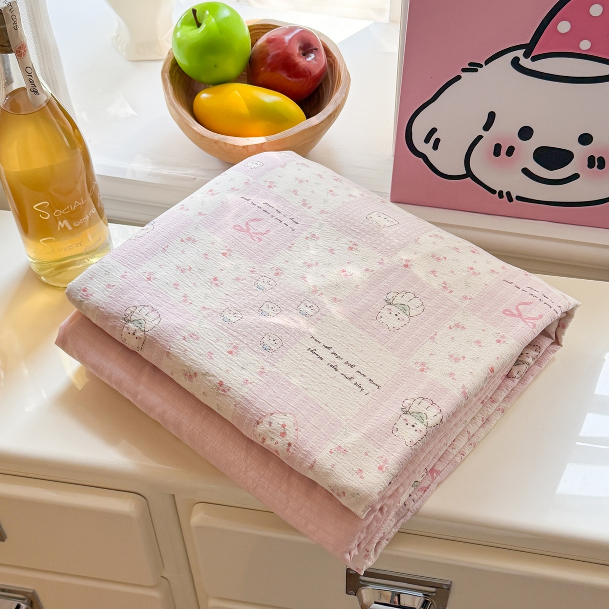 91家纺网 家纺一手货源 找家纺 鑫佳居 2026新款水洗针织提花双层纱四件套 组合图 仅供参考不可下单