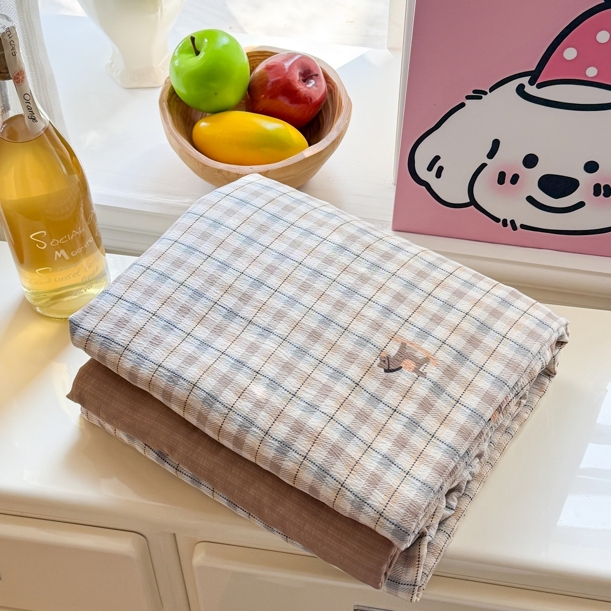 91家纺网 家纺一手货源 找家纺 鑫佳居 2026新款水洗针织提花双层纱四件套 组合图 仅供参考不可下单