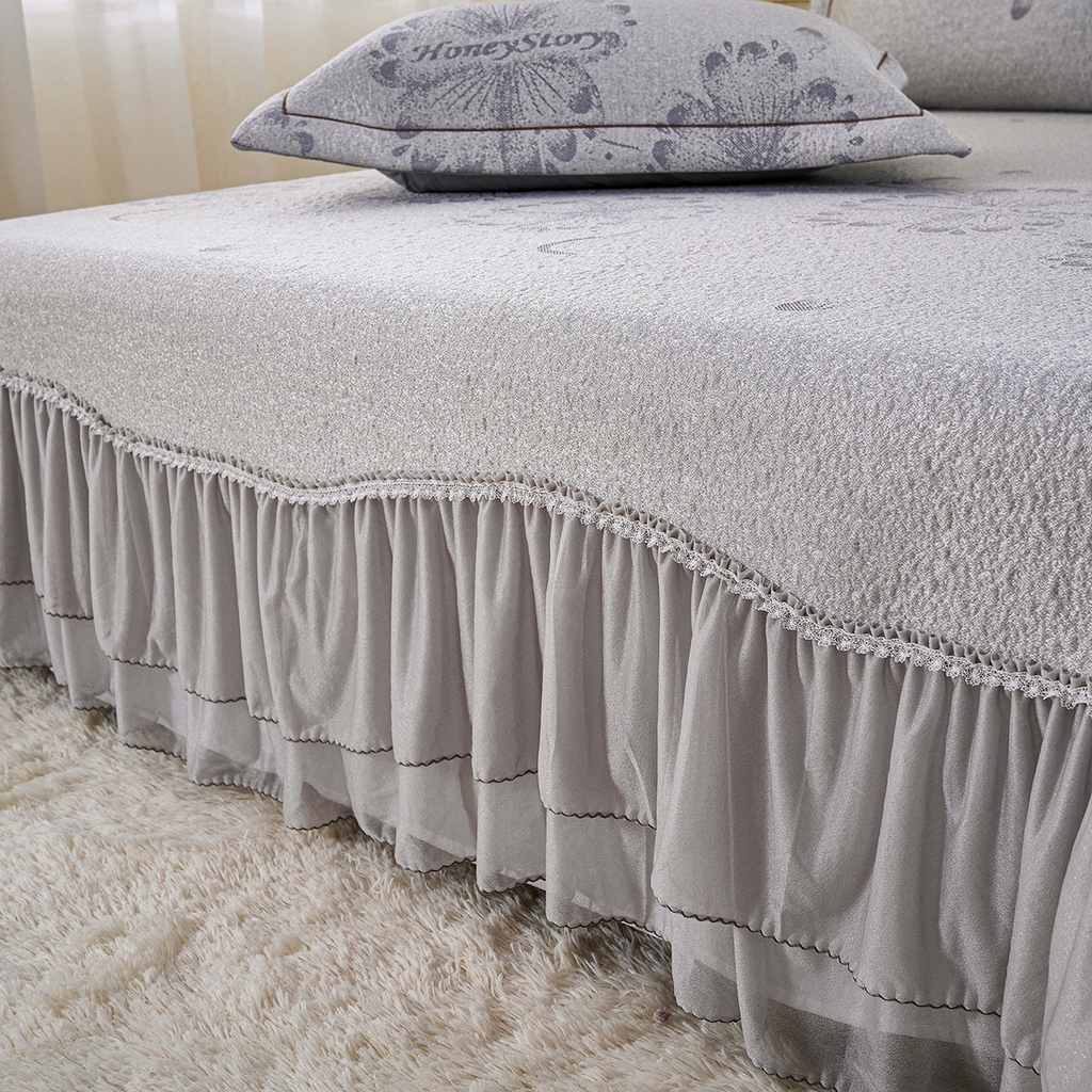 91家纺网 家纺一手货源 找家纺 （总）青雅席业 2026年新款A类提花工艺凉感豆豆席床单款-水中花