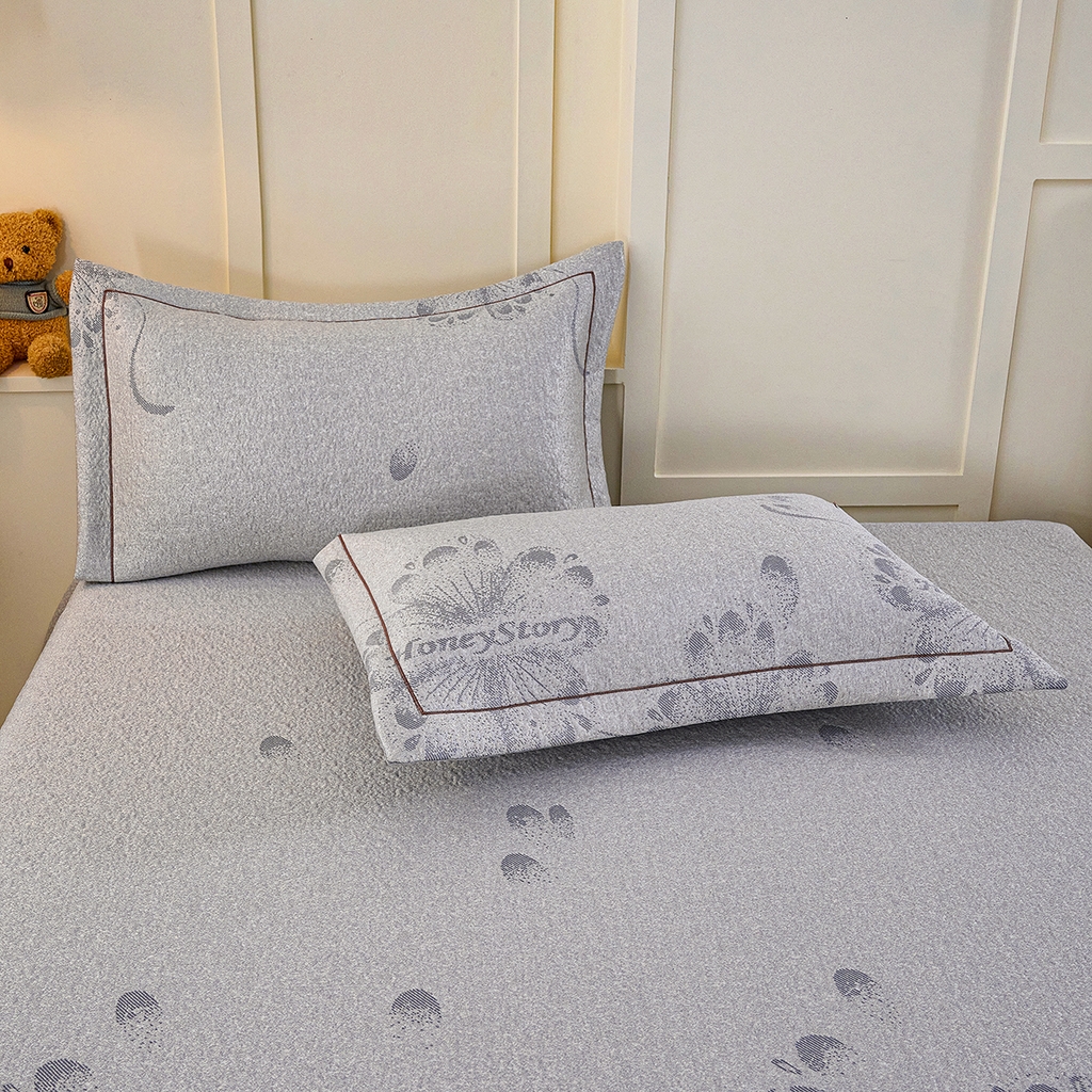 91家纺网 家纺一手货源 找家纺 （总）青雅席业 2026年新款A类提花工艺凉感豆豆席床单款-水中花