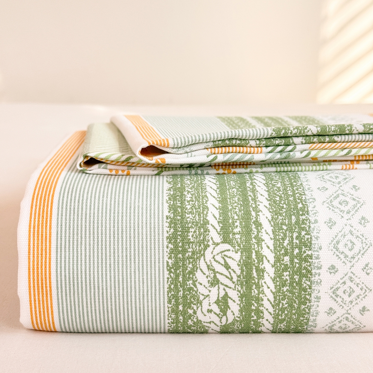 91家纺网 家纺一手货源 找家纺 （总）木易家居 2026新款原棉老粗布床单凉席三件套