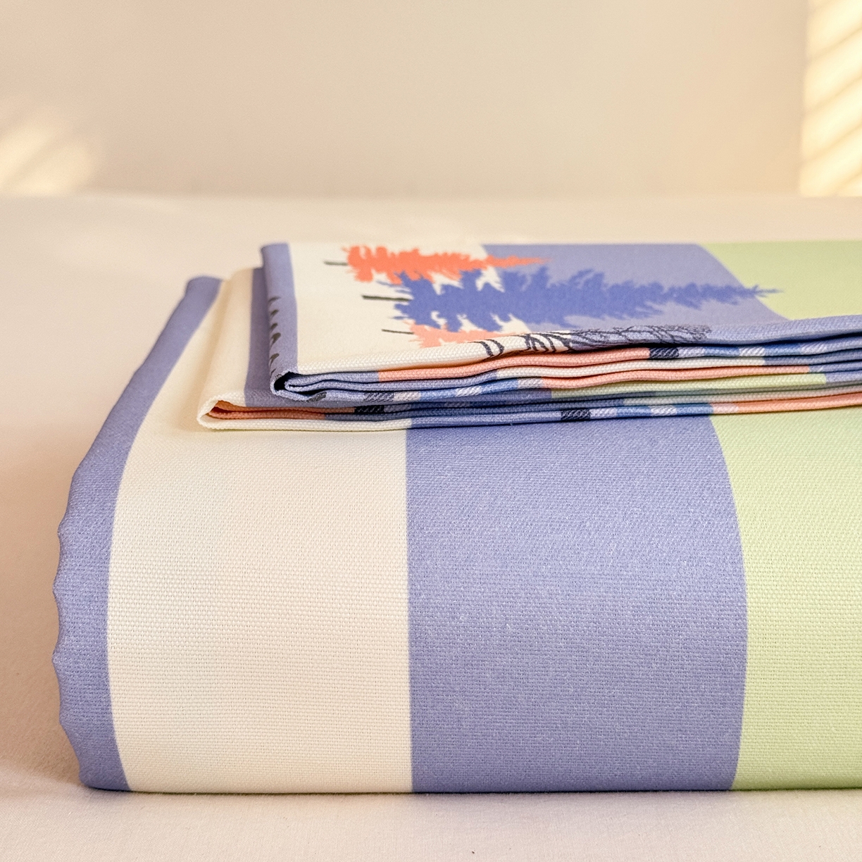 91家纺网 家纺一手货源 找家纺 （总）木易家居 2026新款原棉老粗布床单凉席三件套