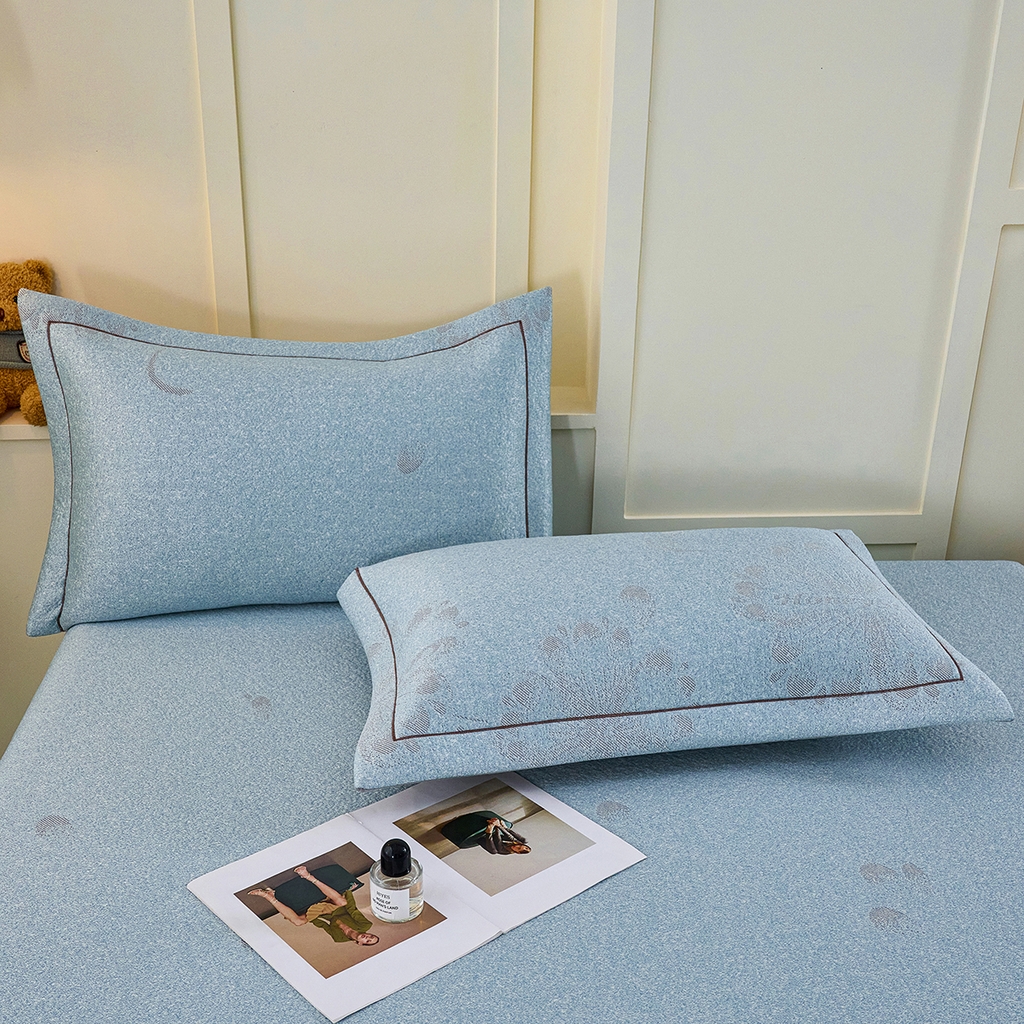 91家纺网 家纺一手货源 找家纺 青雅席业 2026年新款A类提花工艺凉感豆豆席床单款-水中花 床单款-水中花-蓝