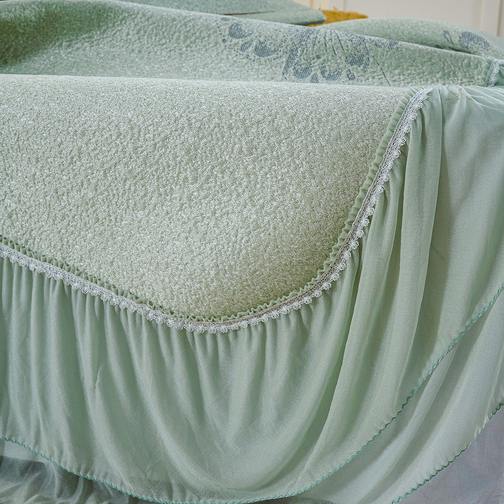 91家纺网 家纺一手货源 找家纺 青雅席业 2026年新款A类提花工艺凉感豆豆席床单款-水中花 