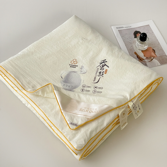 91家纺网 家纺一手货源 找家纺 （总）粉黛 2026新款100%蚕丝被柞蚕丝2.0*2.3夏凉被 可定制任意尺寸和重量