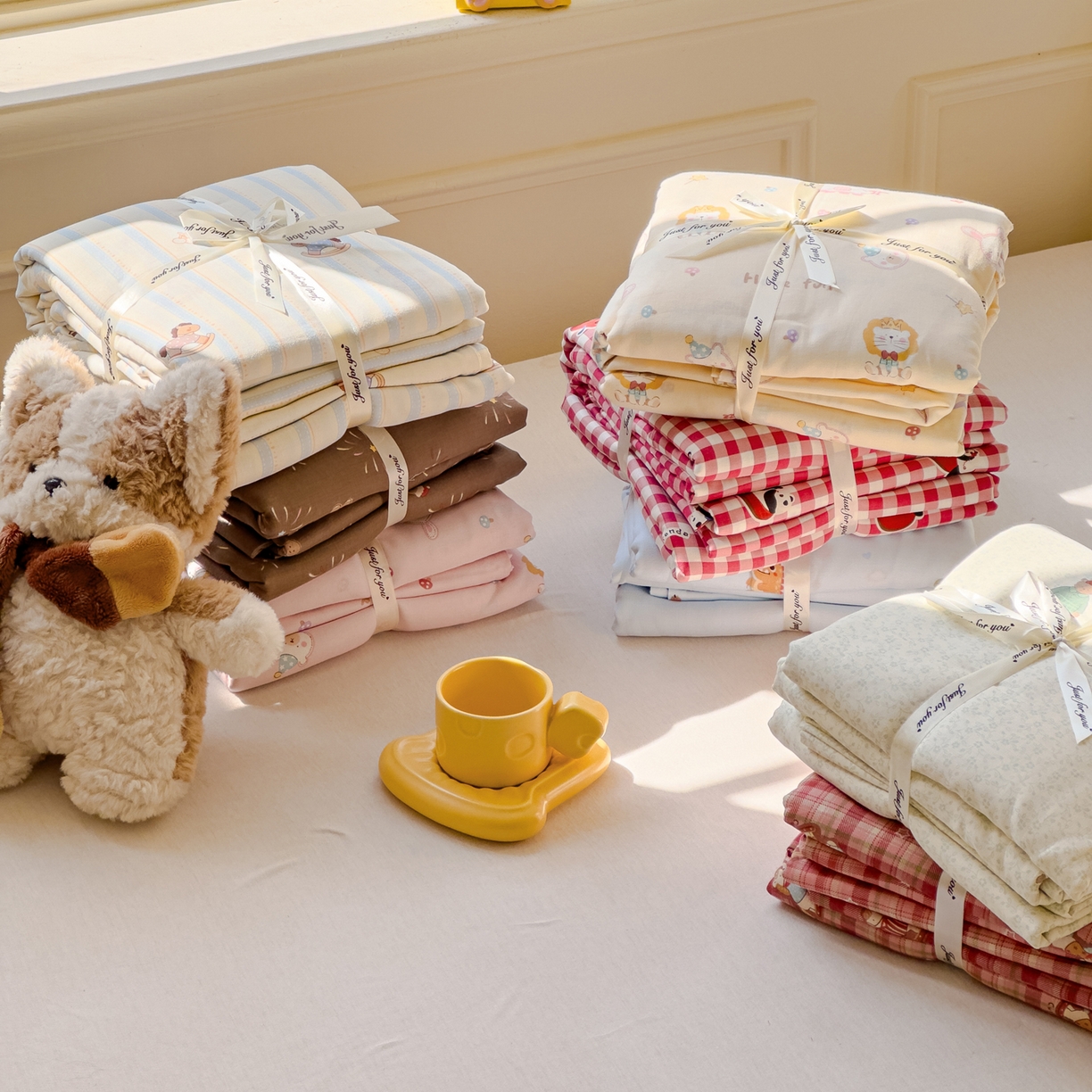 91家纺网 家纺一手货源 找家纺 （总）感遇家纺 2026春夏新款双层纱全棉纯棉系列四件套-第一批