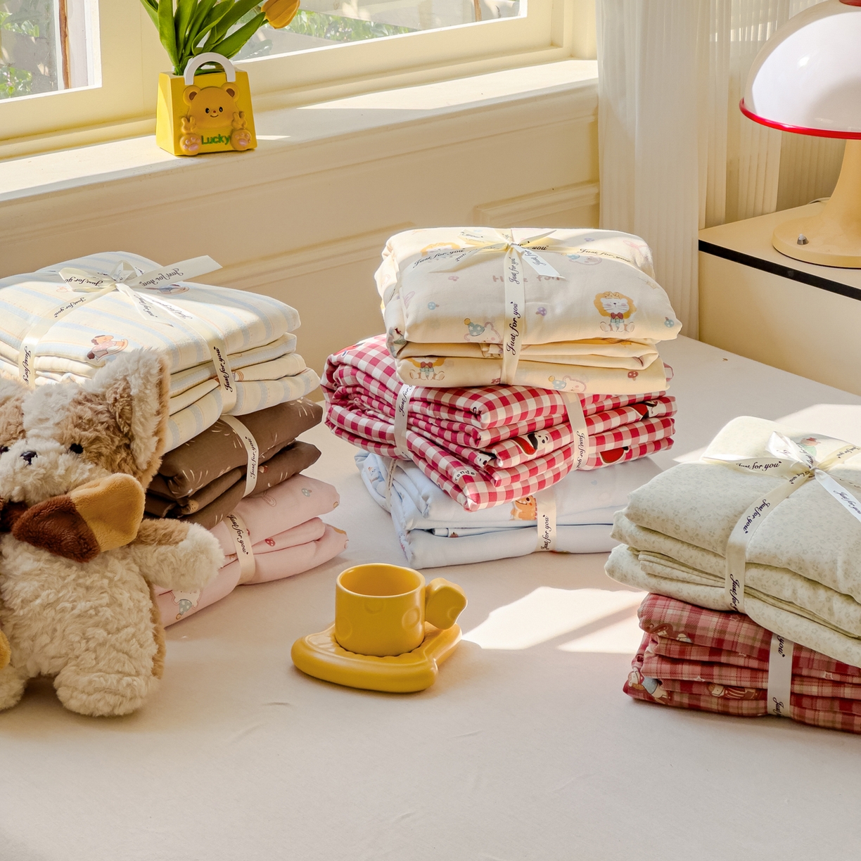 91家纺网 家纺一手货源 找家纺 （总）感遇家纺 2026春夏新款双层纱全棉纯棉系列四件套-第一批