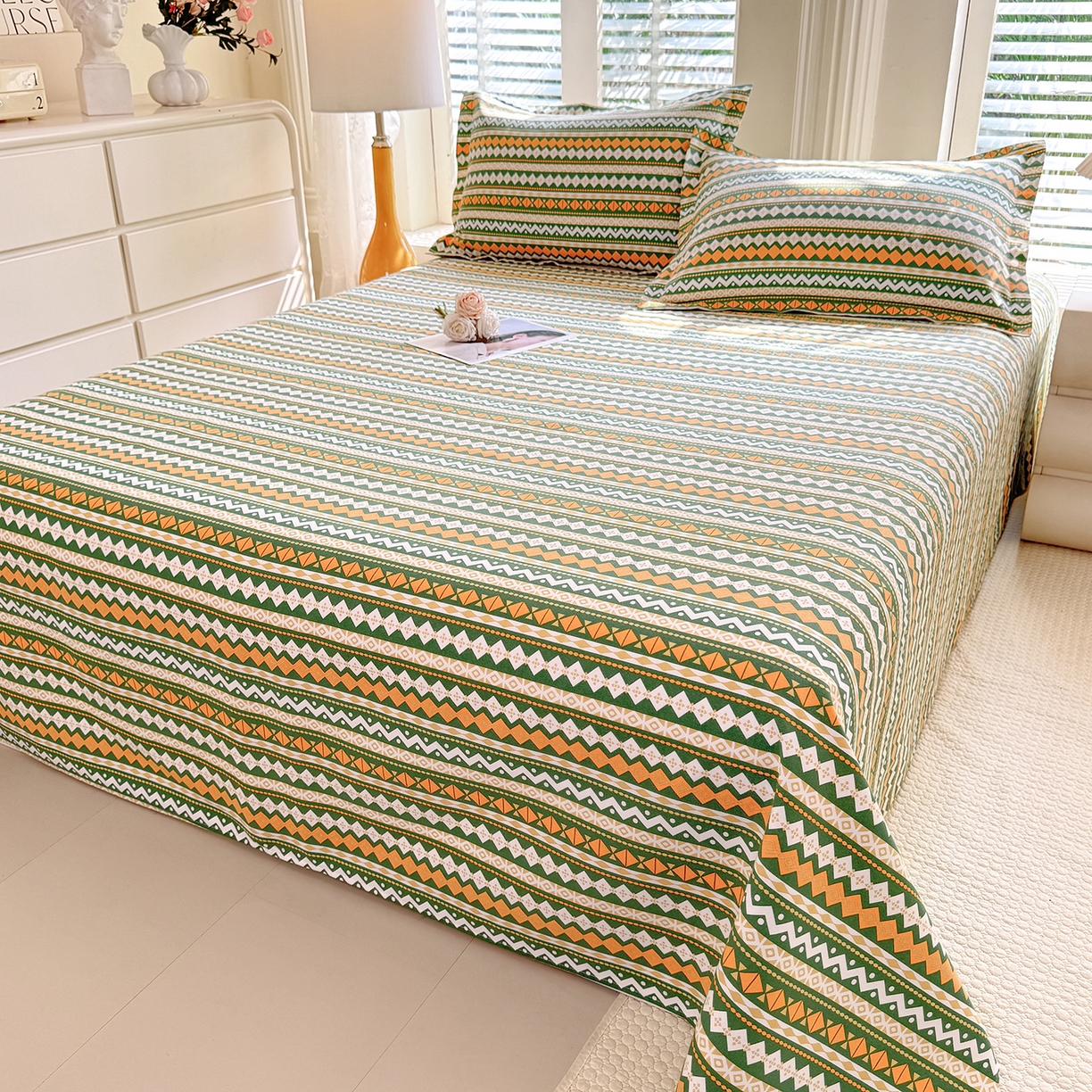 91家纺网 家纺一手货源 找家纺 （总）木易家居 2026新款原棉老粗布床单凉席三件套