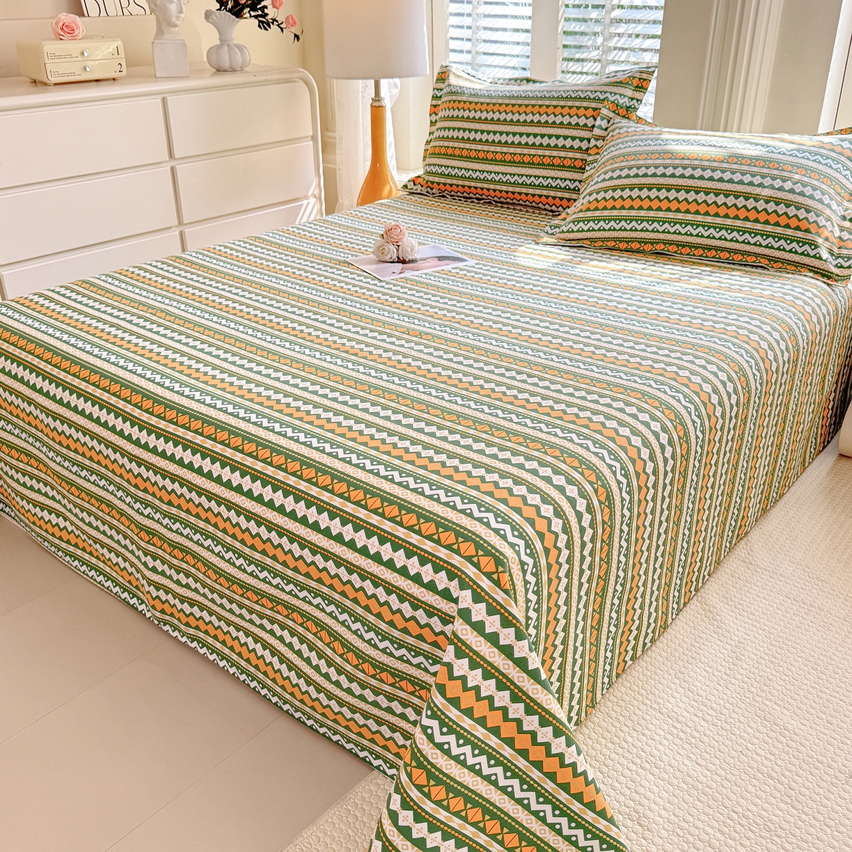 91家纺网 家纺一手货源 找家纺 （总）木易家居 2026新款原棉老粗布床单凉席三件套