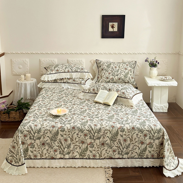 91家纺网 家纺一手货源 找家纺 （总）乐朵家居 2026新款 全棉棉麻 老粗布 凉席三件套