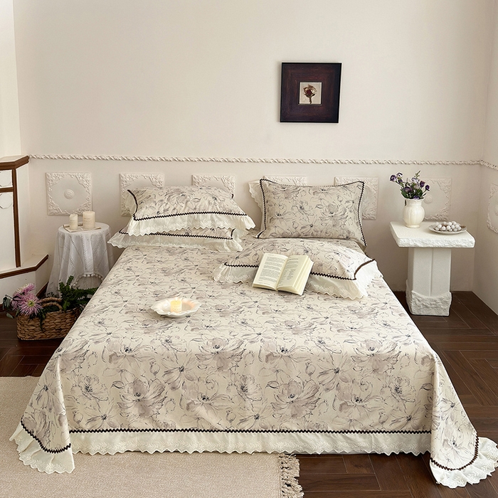 91家纺网 家纺一手货源 找家纺 （总）乐朵家居 2026新款 全棉棉麻 老粗布 凉席三件套