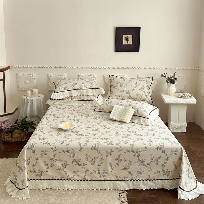 91家纺网 家纺一手货源 找家纺 （总）乐朵家居 2026新款 全棉棉麻 老粗布 凉席三件套