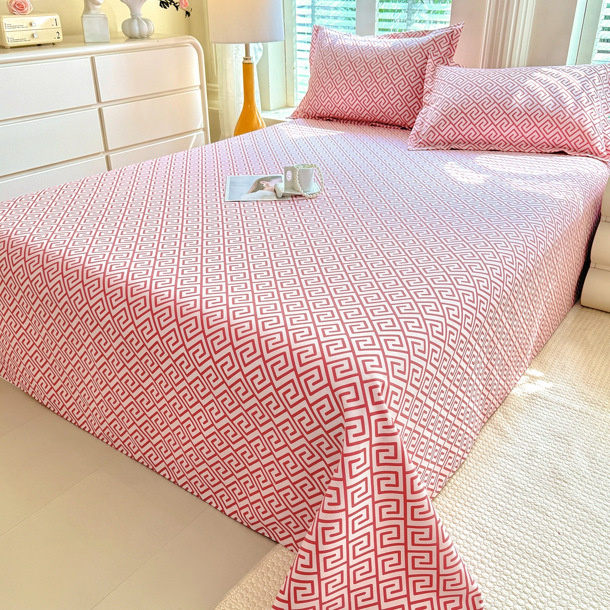 91家纺网 家纺一手货源 找家纺 木易 2026新款原棉老粗布床单凉席三件套 蒂娜