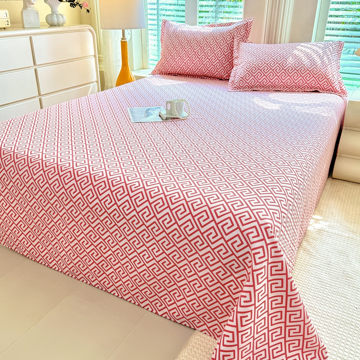 91家纺网 家纺一手货源 找家纺 木易 2026新款原棉老粗布床单凉席三件套 蒂娜