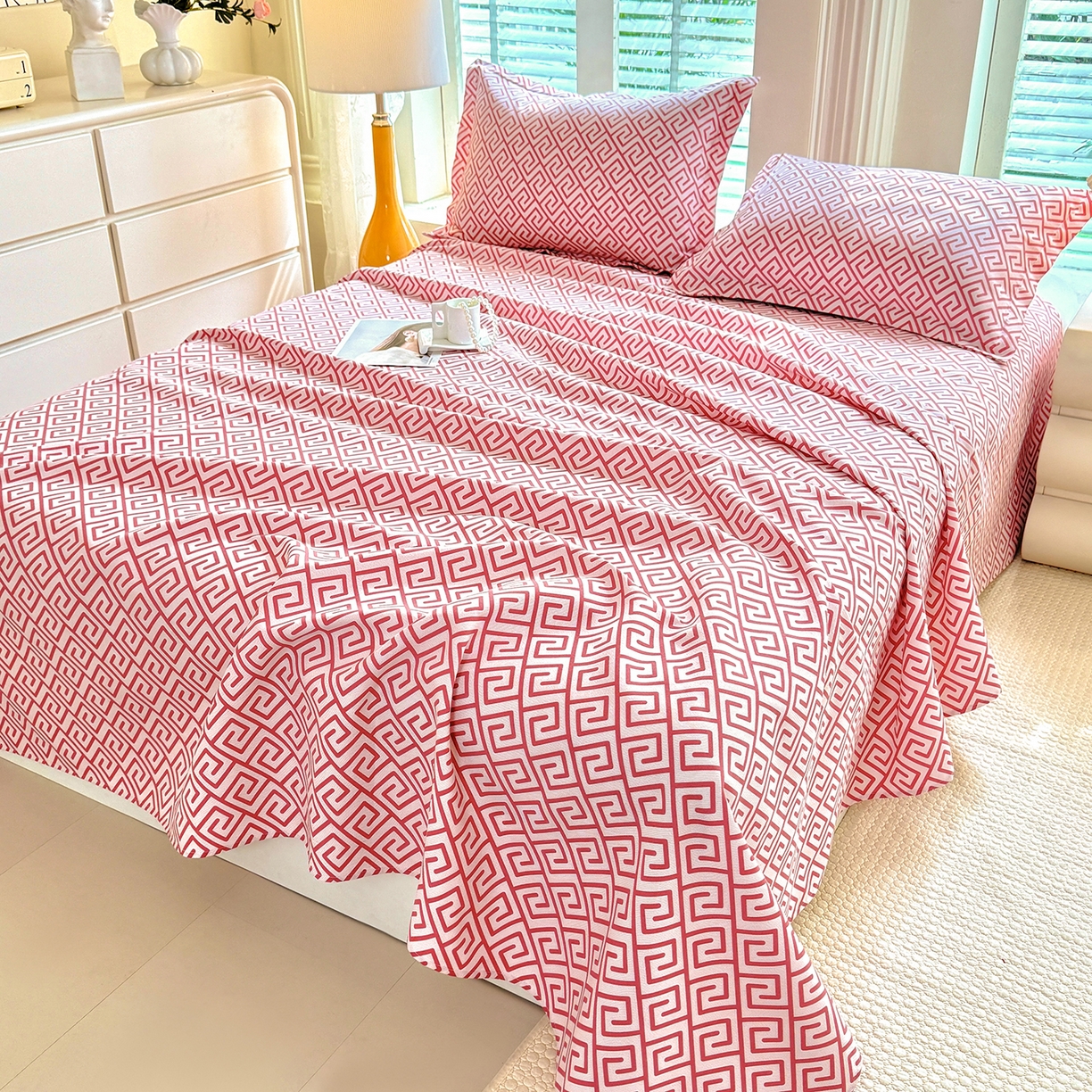 91家纺网 家纺一手货源 找家纺 木易 2026新款原棉老粗布床单凉席三件套 蒂娜