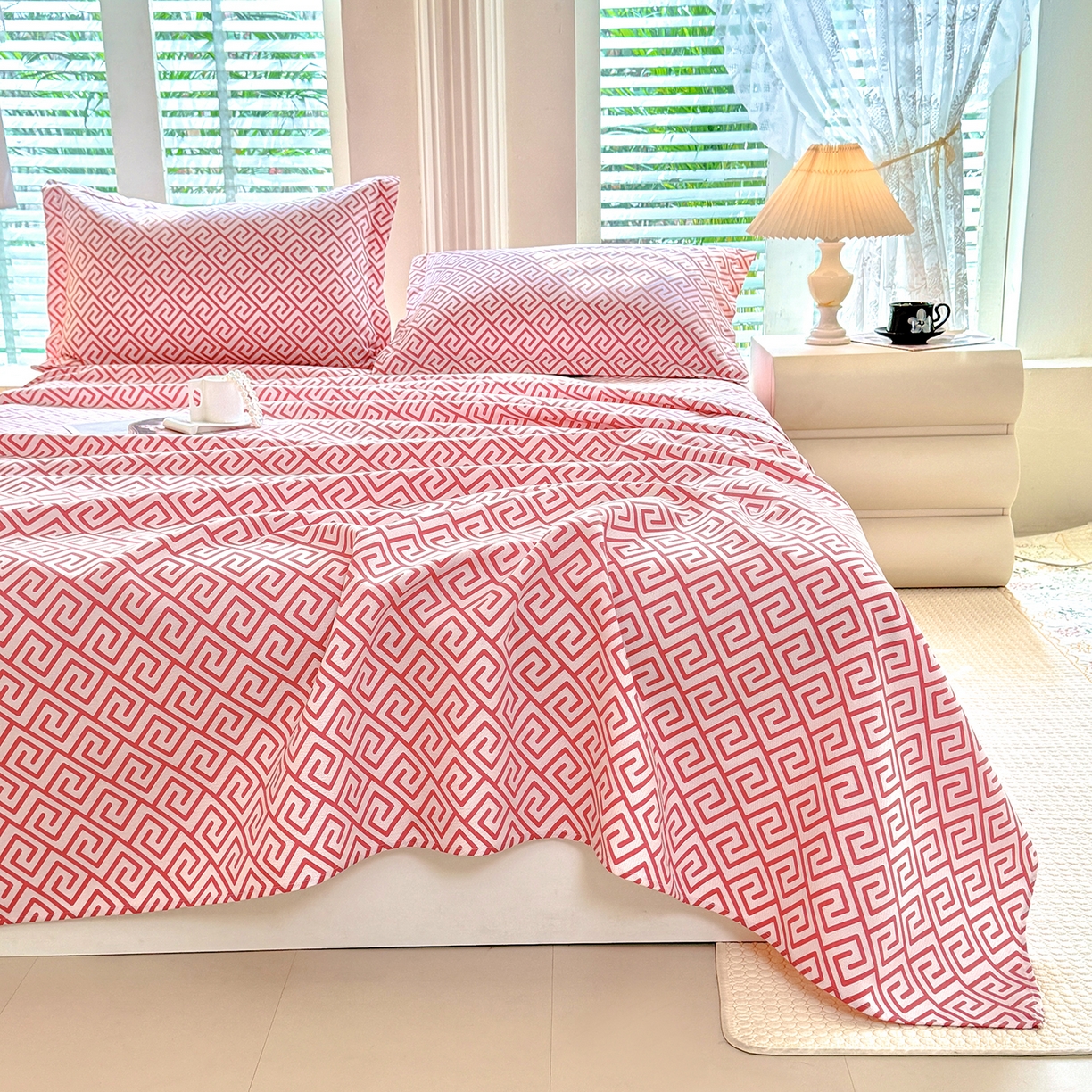 91家纺网 家纺一手货源 找家纺 木易 2026新款原棉老粗布床单凉席三件套 蒂娜