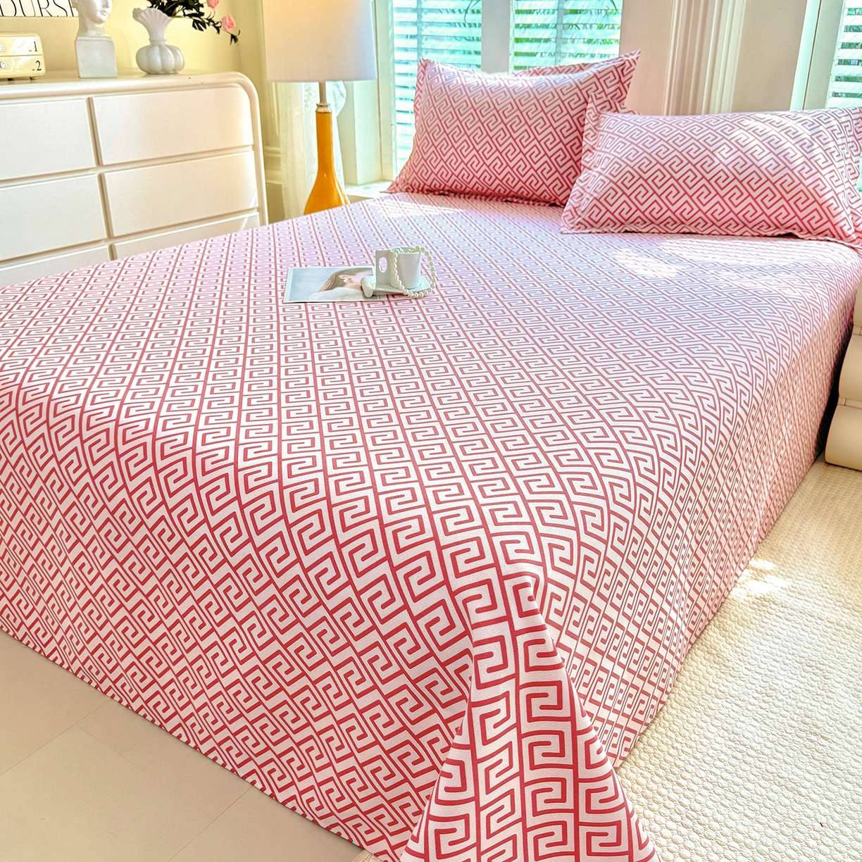 91家纺网 家纺一手货源 找家纺 木易 2026新款原棉老粗布床单凉席三件套 蒂娜