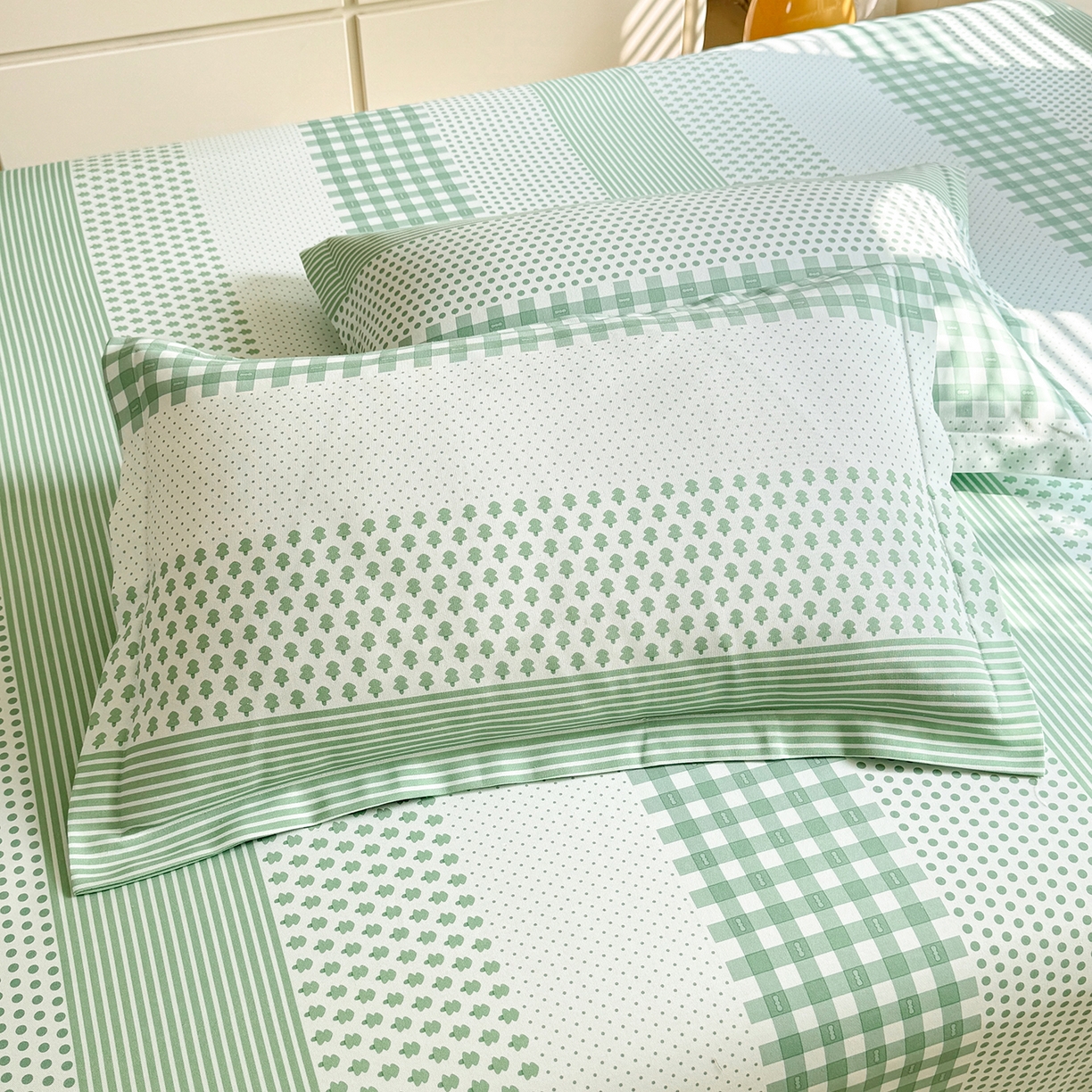 91家纺网 家纺一手货源 找家纺 木易家居 2026新款原棉老粗布床单凉席三件套 都市节拍