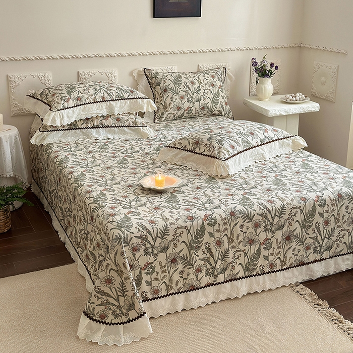 91家纺网 家纺一手货源 找家纺 （总）乐朵家居 2026新款 全棉棉麻 老粗布 凉席三件套