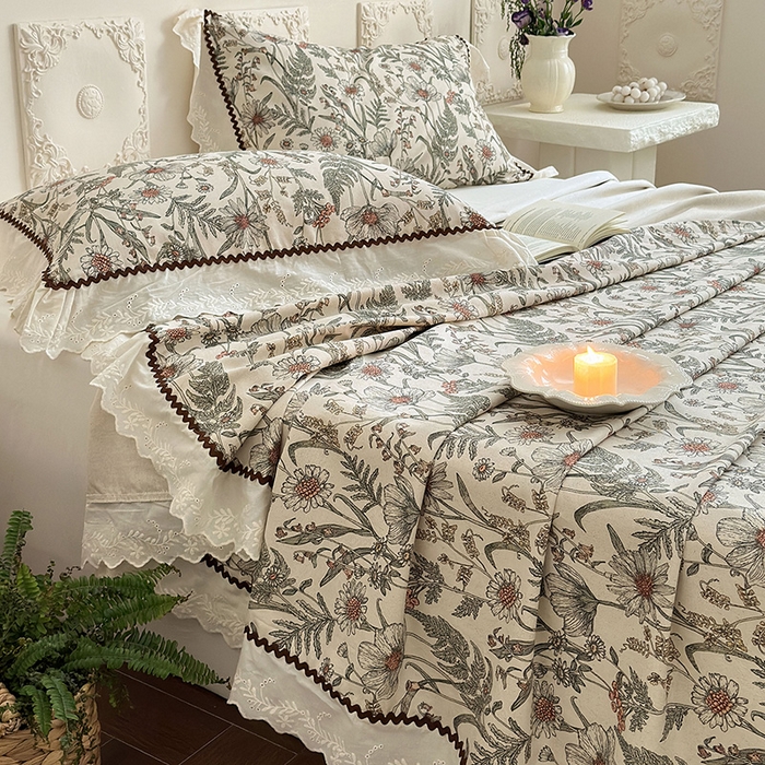 91家纺网 家纺一手货源 找家纺 （总）乐朵家居 2026新款 全棉棉麻 老粗布 凉席三件套