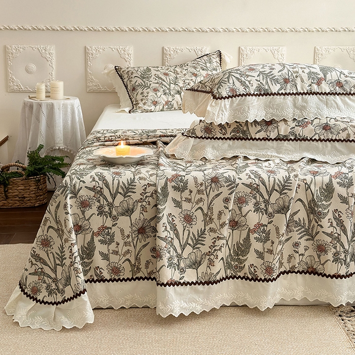 91家纺网 家纺一手货源 找家纺 （总）乐朵家居 2026新款 全棉棉麻 老粗布 凉席三件套