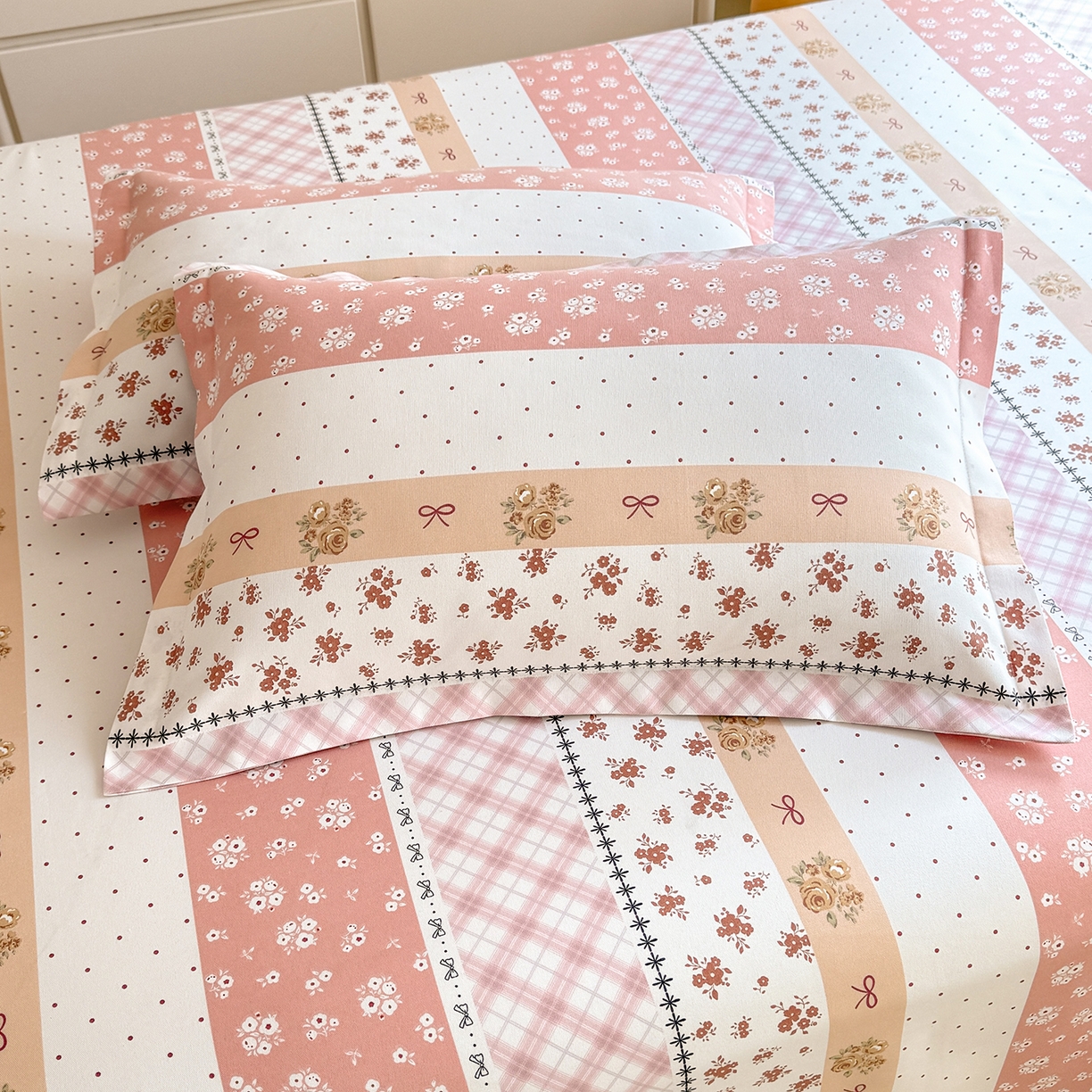 91家纺网 家纺一手货源 找家纺 木易家居 2026新款原棉老粗布床单凉席三件套 花魅影