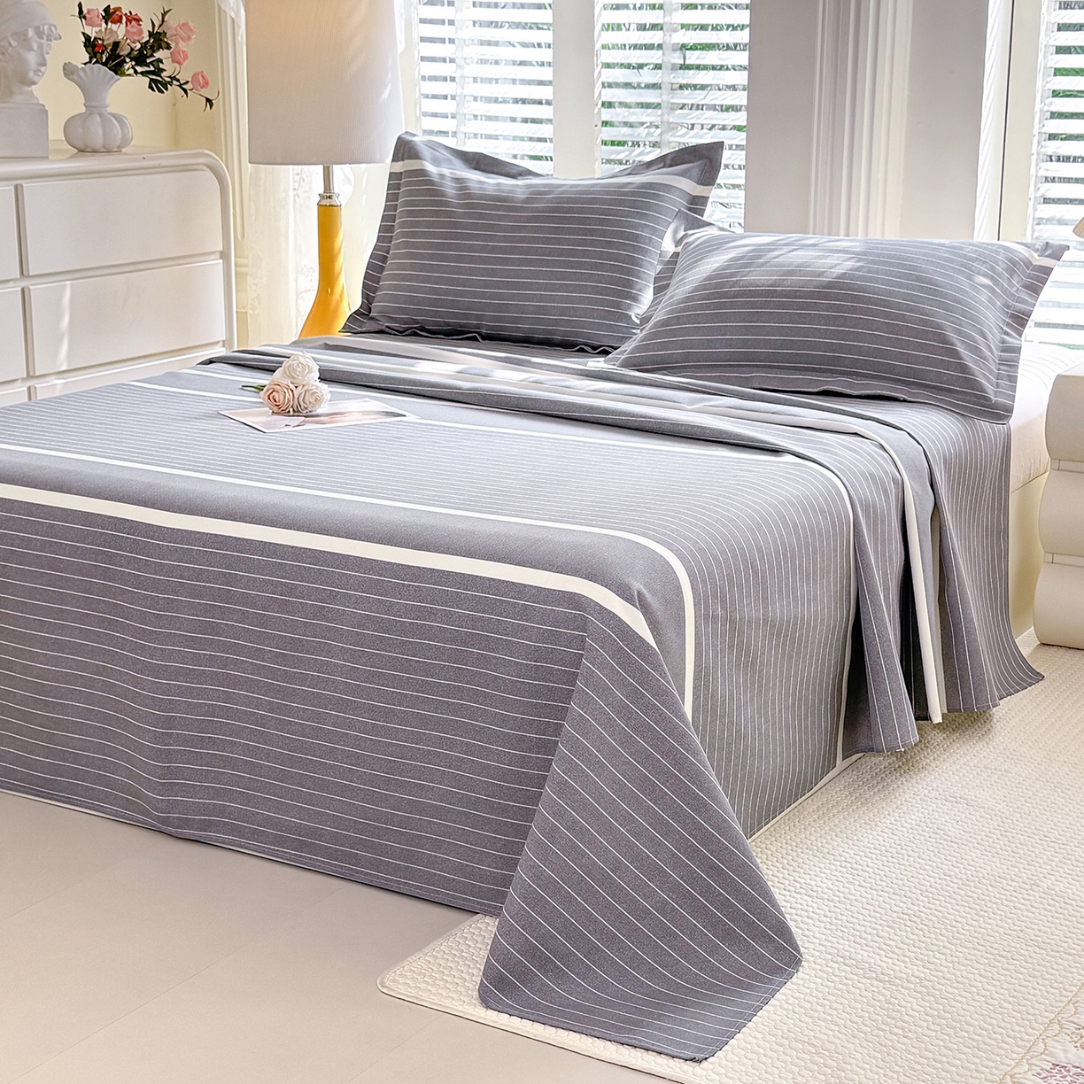 91家纺网 家纺一手货源 找家纺 木易 2026新款原棉老粗布床单凉席三件套 威廉