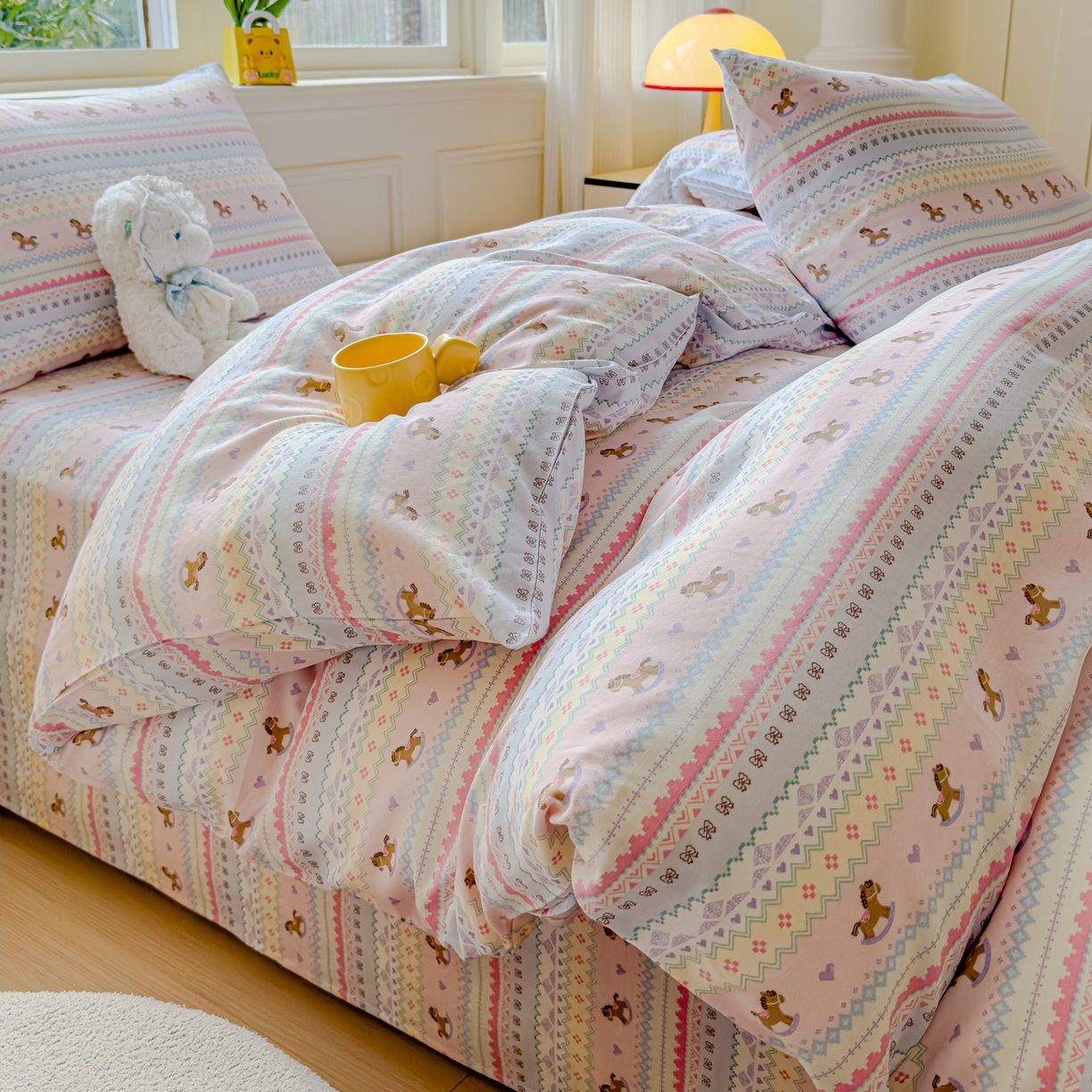 91家纺网 家纺一手货源 找家纺 （总）感遇家纺 2026春夏新款双层纱全棉纯棉系列四件套-第一批