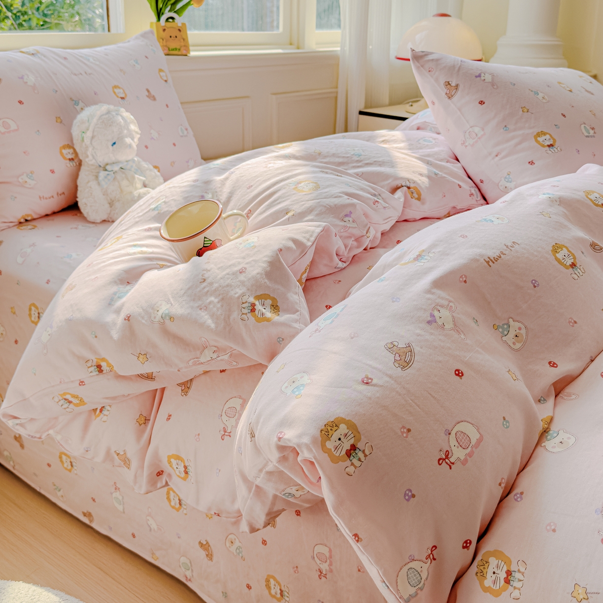 91家纺网 家纺一手货源 找家纺 （总）感遇家纺 2026春夏新款双层纱全棉纯棉系列四件套-第一批