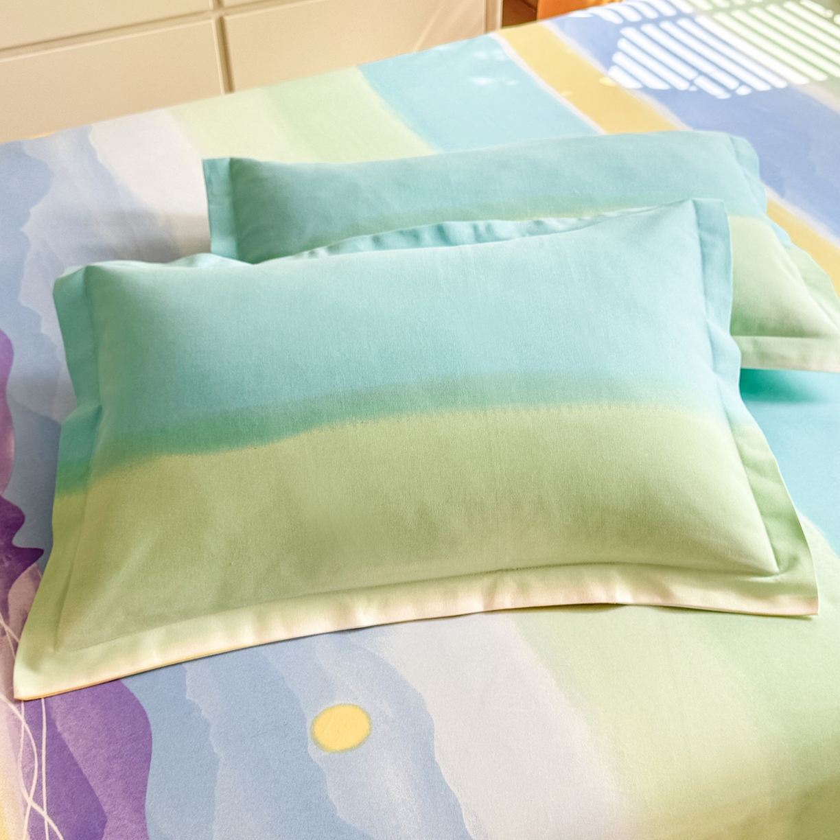 91家纺网 家纺一手货源 找家纺 木易家居 2026新款原棉老粗布床单凉席三件套 追影