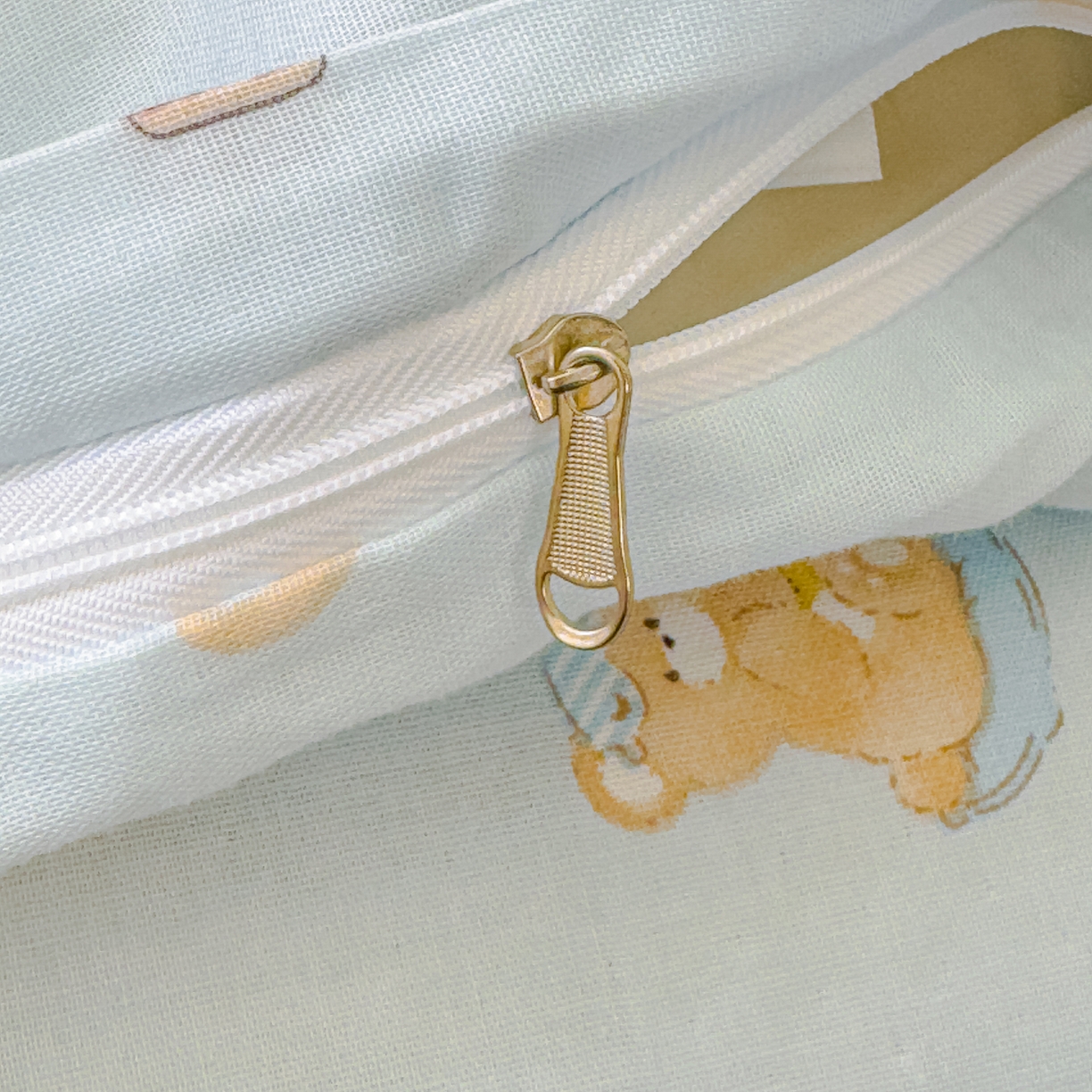 91家纺网 家纺一手货源 找家纺 感遇家纺 2026春夏新款双层纱全棉纯棉系列四件套-第一批 贝贝熊