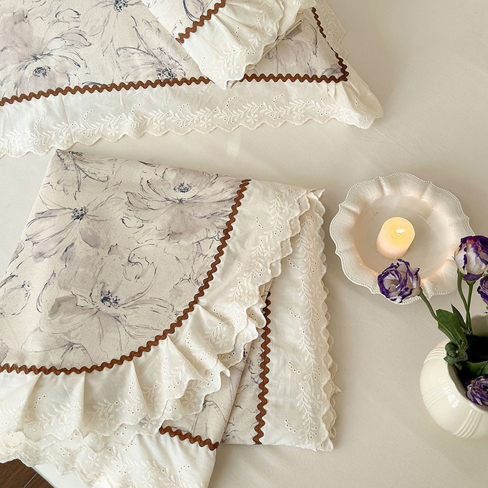 91家纺网 家纺一手货源 找家纺 乐朵家居 2026新款棉麻老粗布三件套 风墨