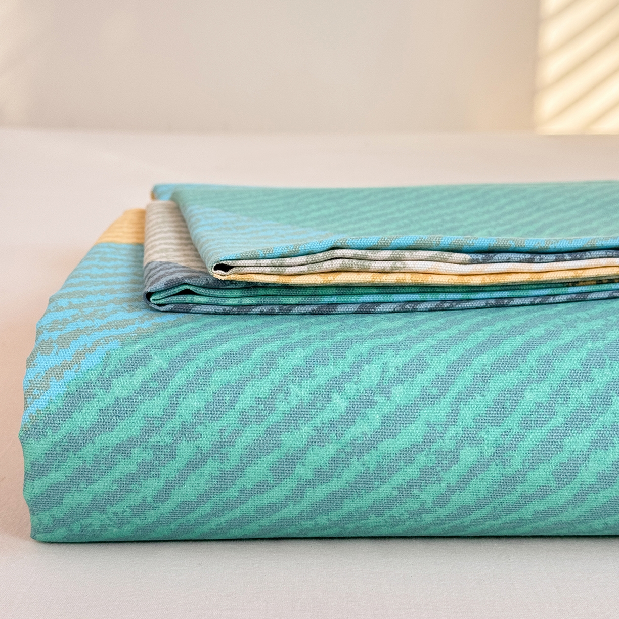 木易家居 2026新款原棉老粗布床单凉席三件套 幸运格