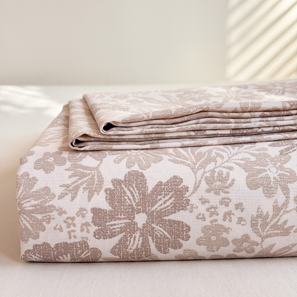 木易家居 2026新款原棉老粗布床单凉席三件套 初恋旋律-棕