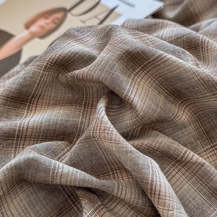 91家纺网 家纺一手货源 找家纺 梦依依 2026新款全棉色织水洗棉拉链款四件套 云岫兰咖