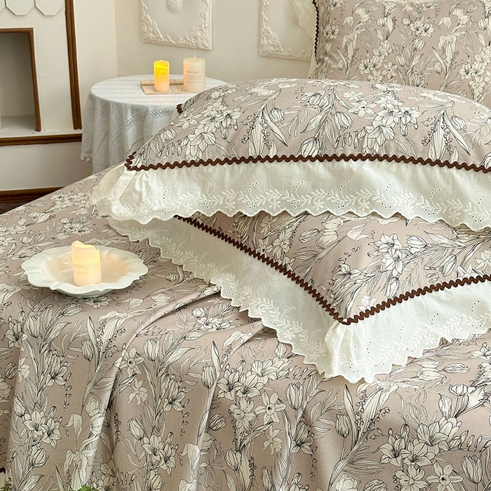 91家纺网 家纺一手货源 找家纺 乐朵家居 2026新款棉麻老粗布三件套 洛思