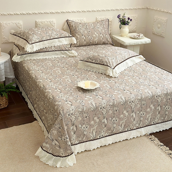 91家纺网 家纺一手货源 找家纺 乐朵家居 2026新款棉麻老粗布三件套 洛思