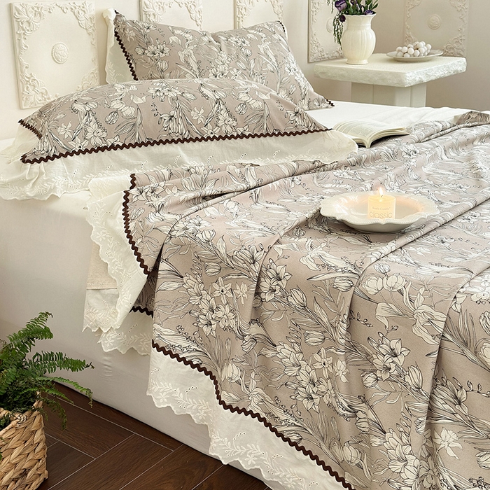 91家纺网 家纺一手货源 找家纺 乐朵家居 2026新款棉麻老粗布三件套 洛思