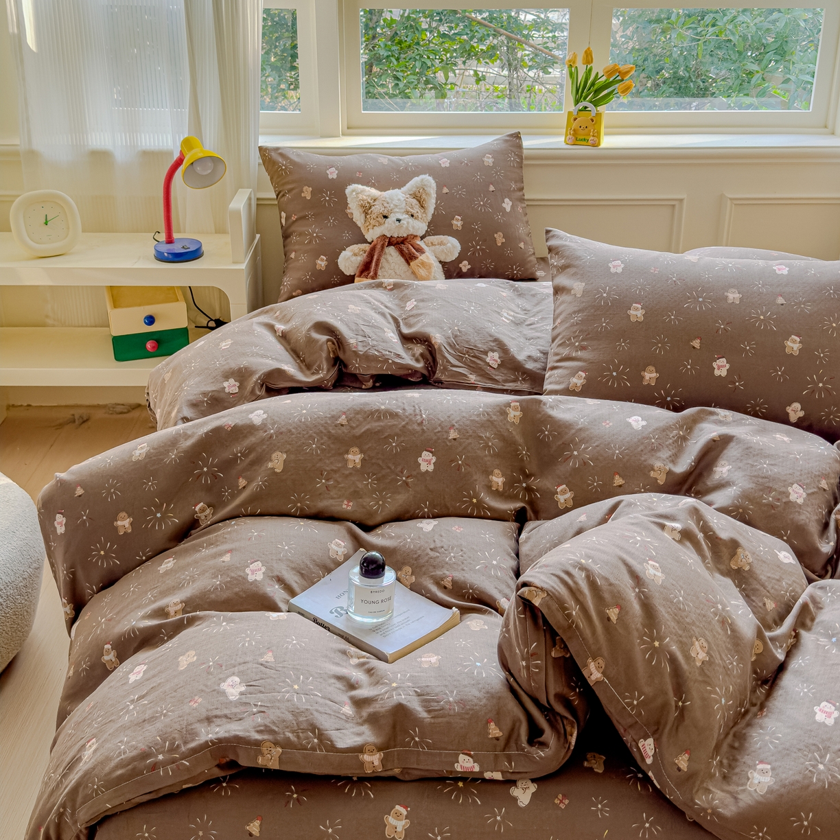 91家纺网 家纺一手货源 找家纺 感遇家纺 2026春夏新款双层纱全棉纯棉系列四件套-第一批 姜饼人