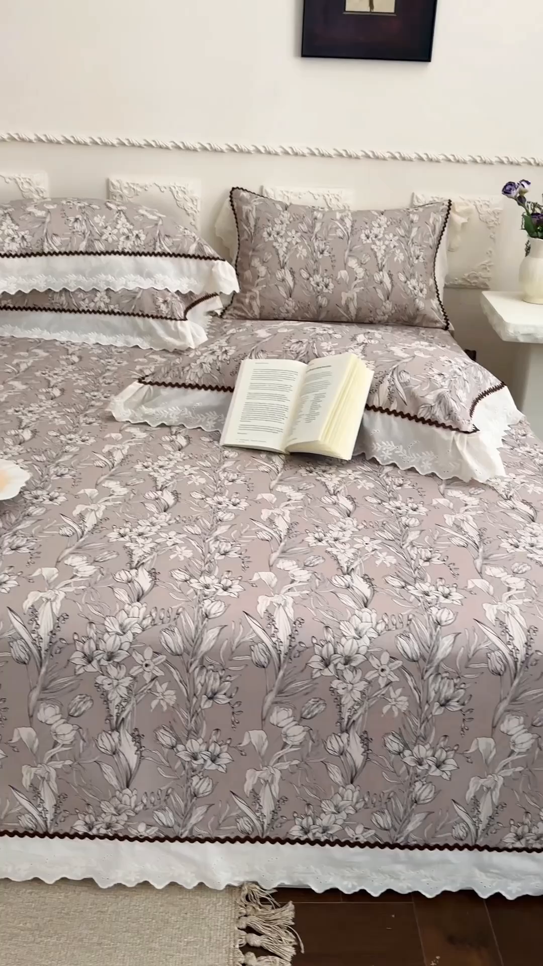 91家纺网 家纺一手货源 找家纺 乐朵家居 2026新款棉麻老粗布三件套 洛思