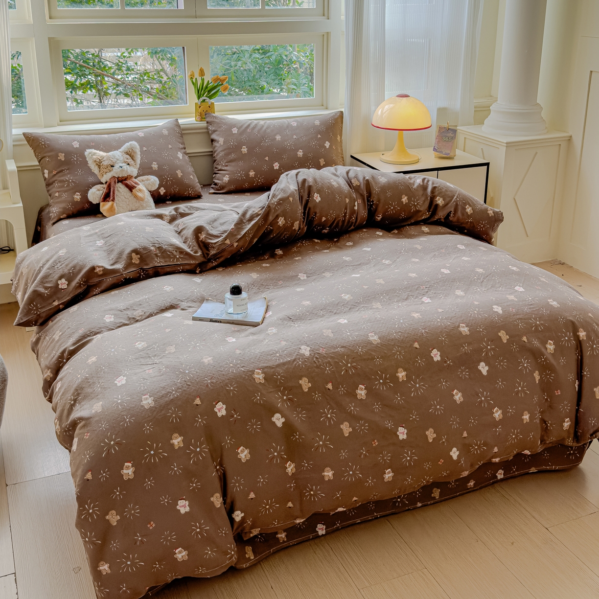 91家纺网 家纺一手货源 找家纺 感遇家纺 2026春夏新款双层纱全棉纯棉系列四件套-第一批 姜饼人