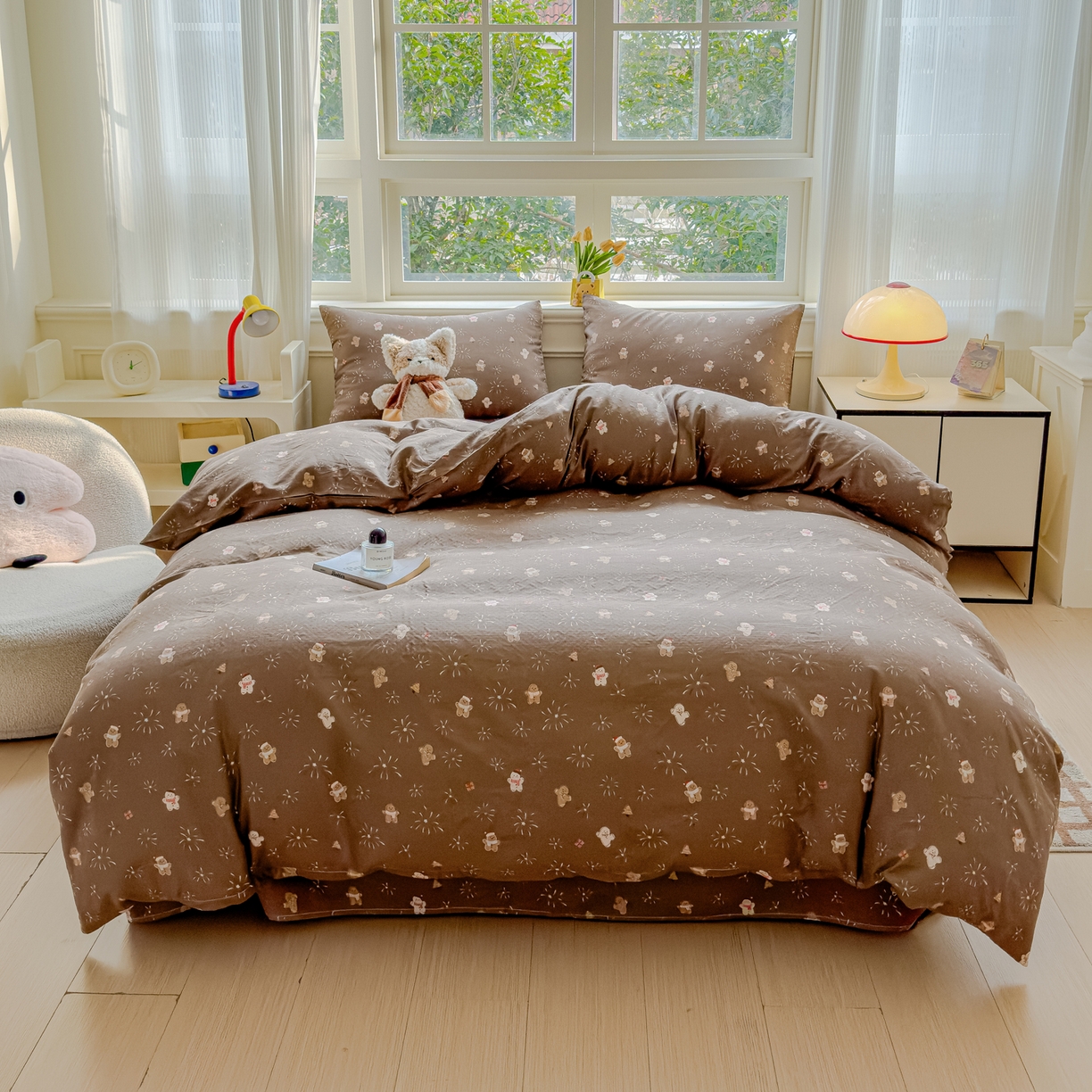 91家纺网 家纺一手货源 找家纺 感遇家纺 2026春夏新款双层纱全棉纯棉系列四件套-第一批 姜饼人