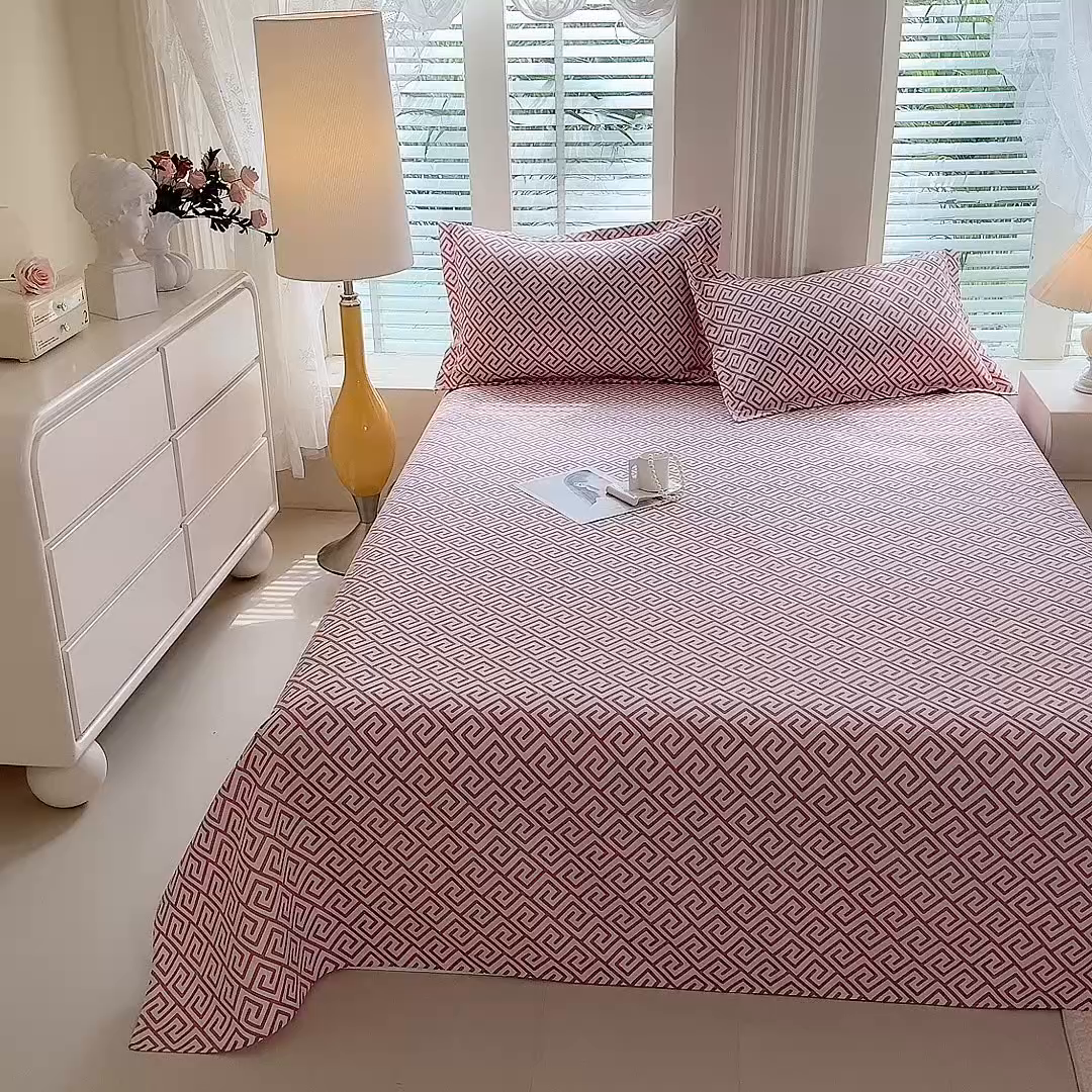 91家纺网 家纺一手货源 找家纺 木易 2026新款原棉老粗布床单凉席三件套 蒂娜