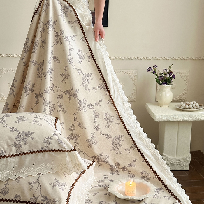 91家纺网 家纺一手货源 找家纺 乐朵家居 2026新款棉麻老粗布三件套 曼语