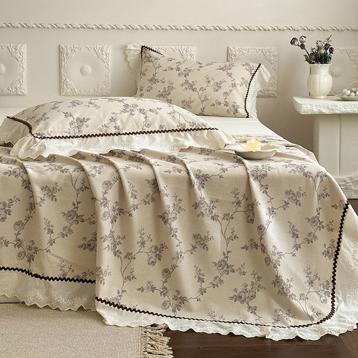 91家纺网 家纺一手货源 找家纺 乐朵家居 2026新款棉麻老粗布三件套 曼语