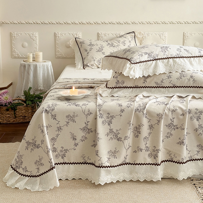 91家纺网 家纺一手货源 找家纺 乐朵家居 2026新款棉麻老粗布三件套 曼语