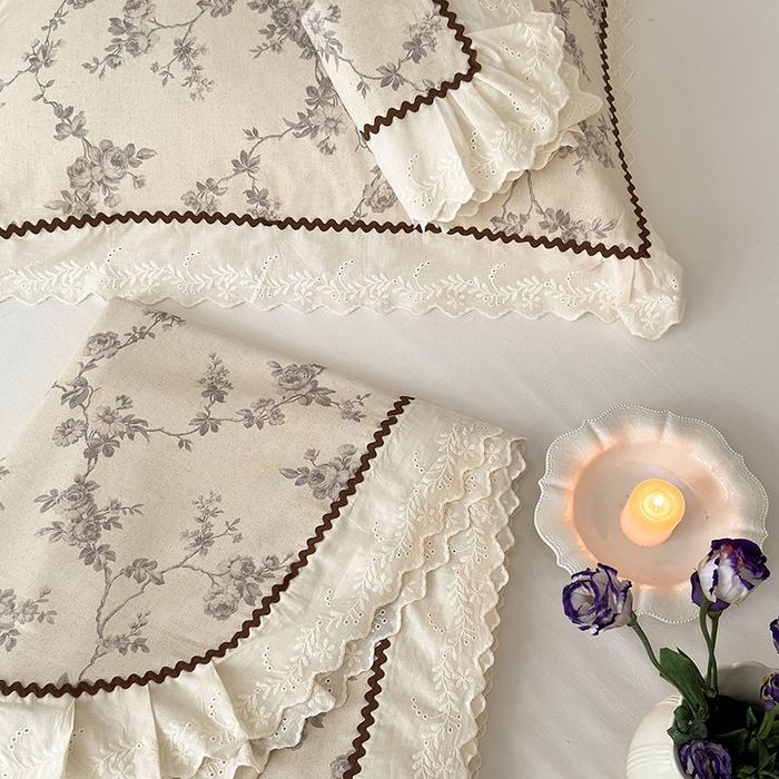 91家纺网 家纺一手货源 找家纺 乐朵家居 2026新款棉麻老粗布三件套 曼语