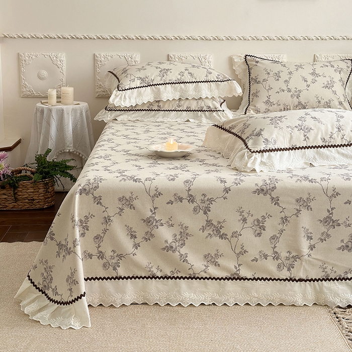 91家纺网 家纺一手货源 找家纺 乐朵家居 2026新款棉麻老粗布三件套 曼语